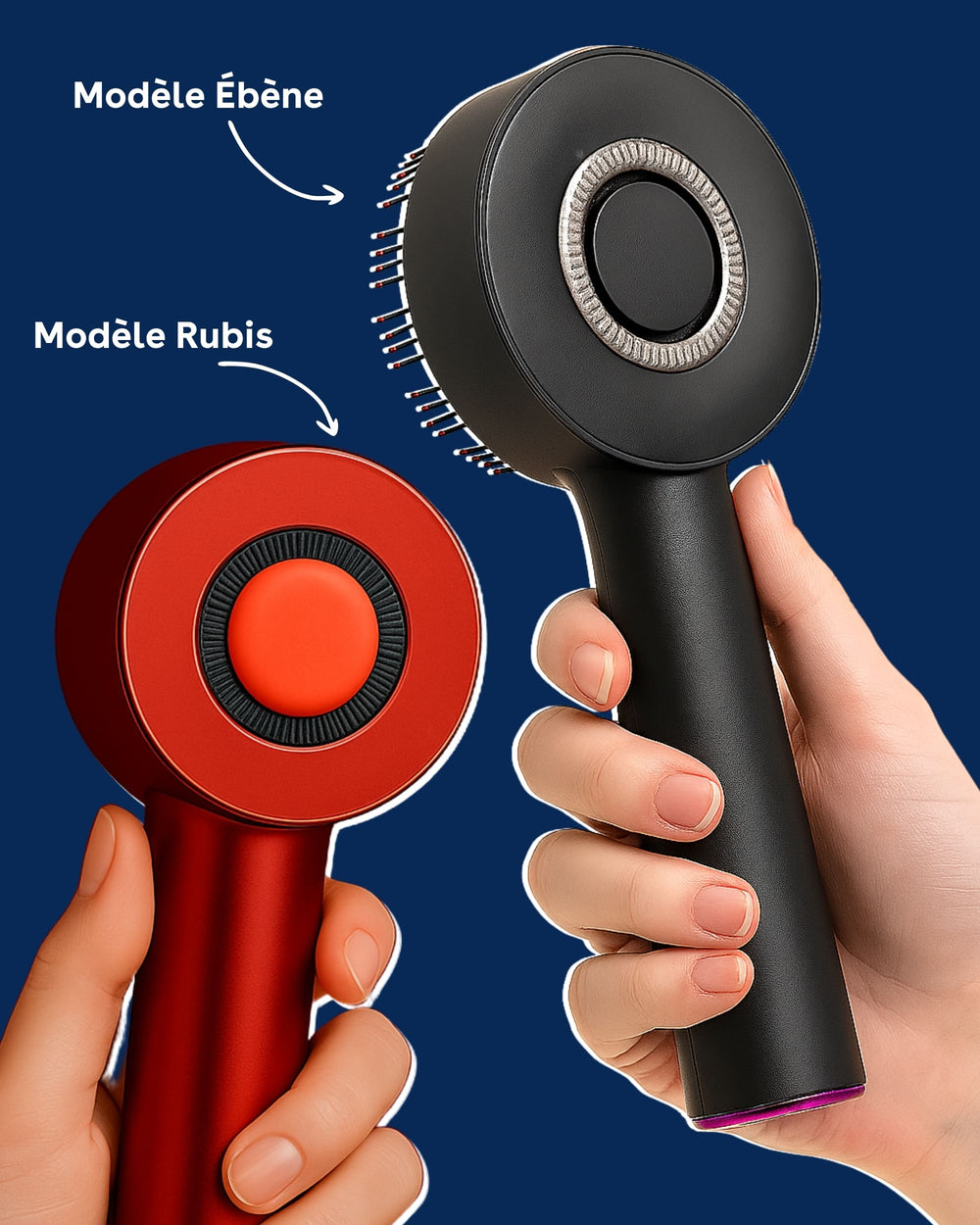 HairLed - Brosse LED pour cheveux denses