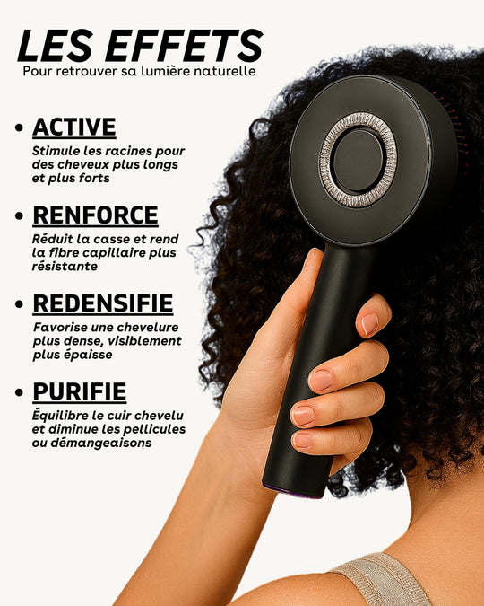 HairLed - Brosse LED pour cheveux denses