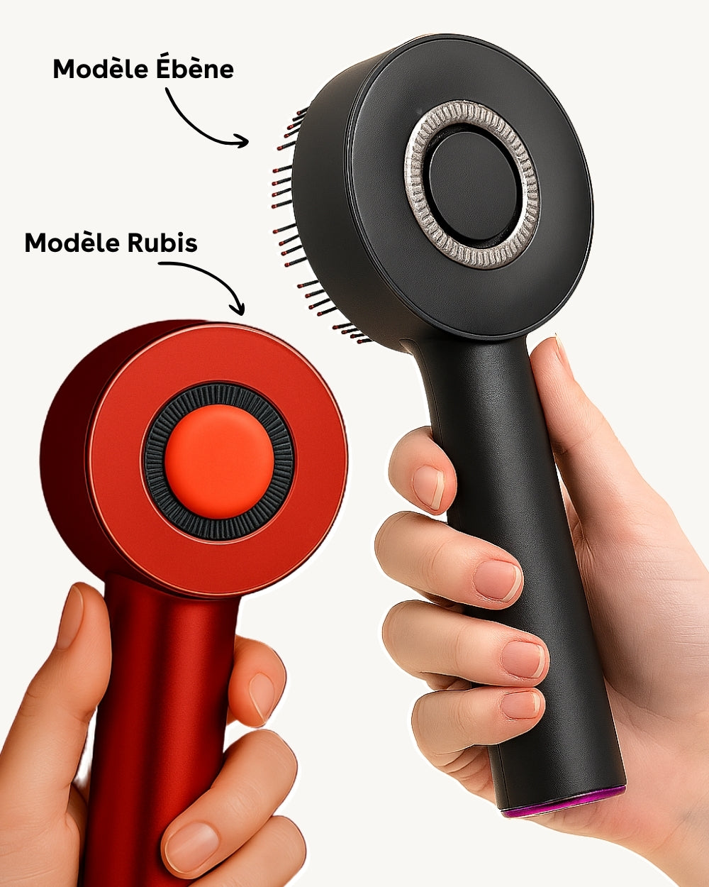 HairLed - Brosse LED pour cheveux denses
