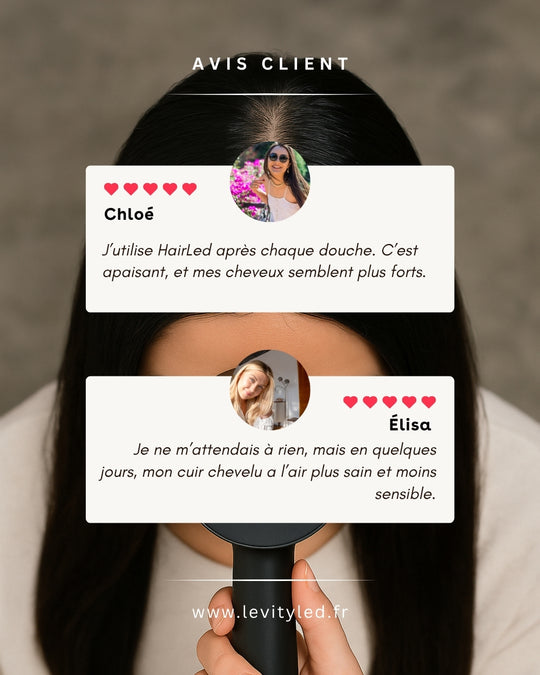 HairLed - Brosse LED pour cheveux denses